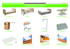 Produktübersicht A4 „Krankenbett & Zubehör“ 